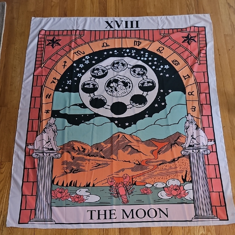 Astrological Tapestry with Moon Phases - Multicolor